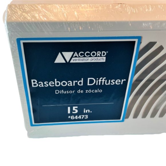 Accord Durable White Finish Steel Baseboard Diffuser 15in #64473 HVAC Air Flow - Picture 4 of 4